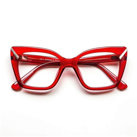 red rimmed eyeglasses.